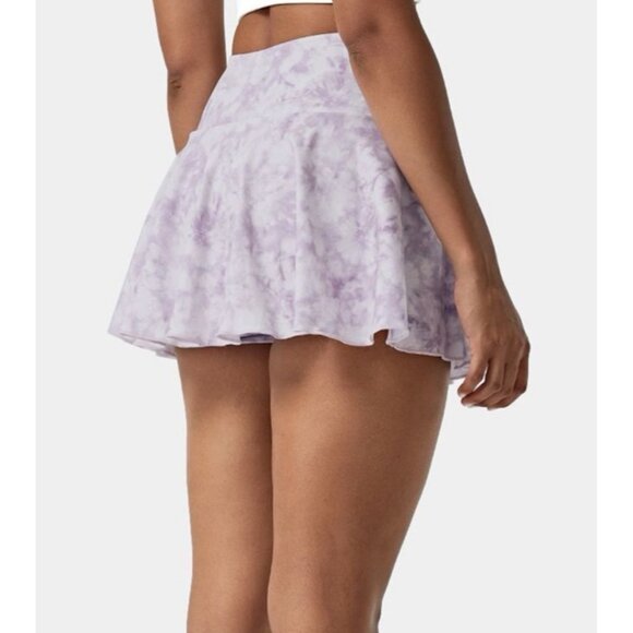 Halara Everyday High Waisted Pocket 2-in-1 Activity Skirt Sz Medium Purple Tie D - Picture 2 of 6